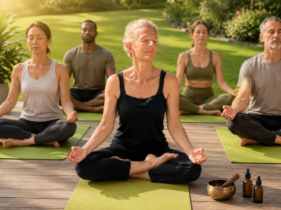 Dominique — cours de yoga en groupe